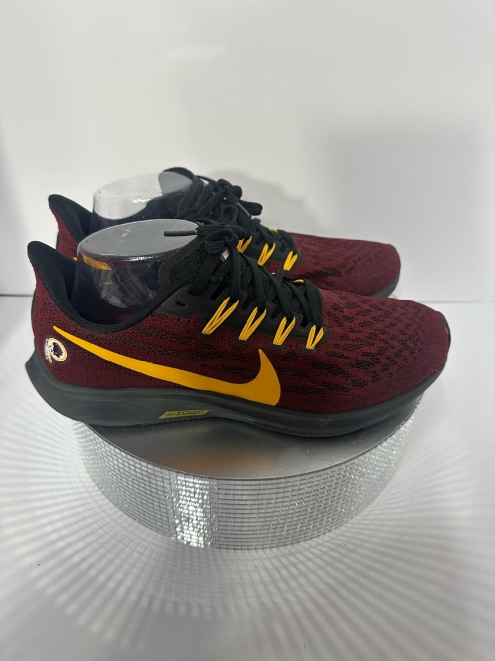 Nike Women's Burgundy and Black Athletic 8.5 with Yellow Accents Pegasus - Picture 5 of 10